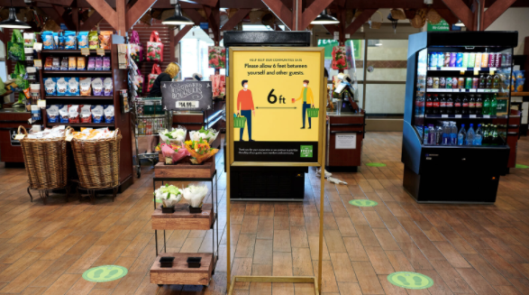 fresh market floor stickers and signage
