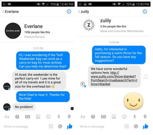 Zulily Facebook chat | Shopify Retail blog