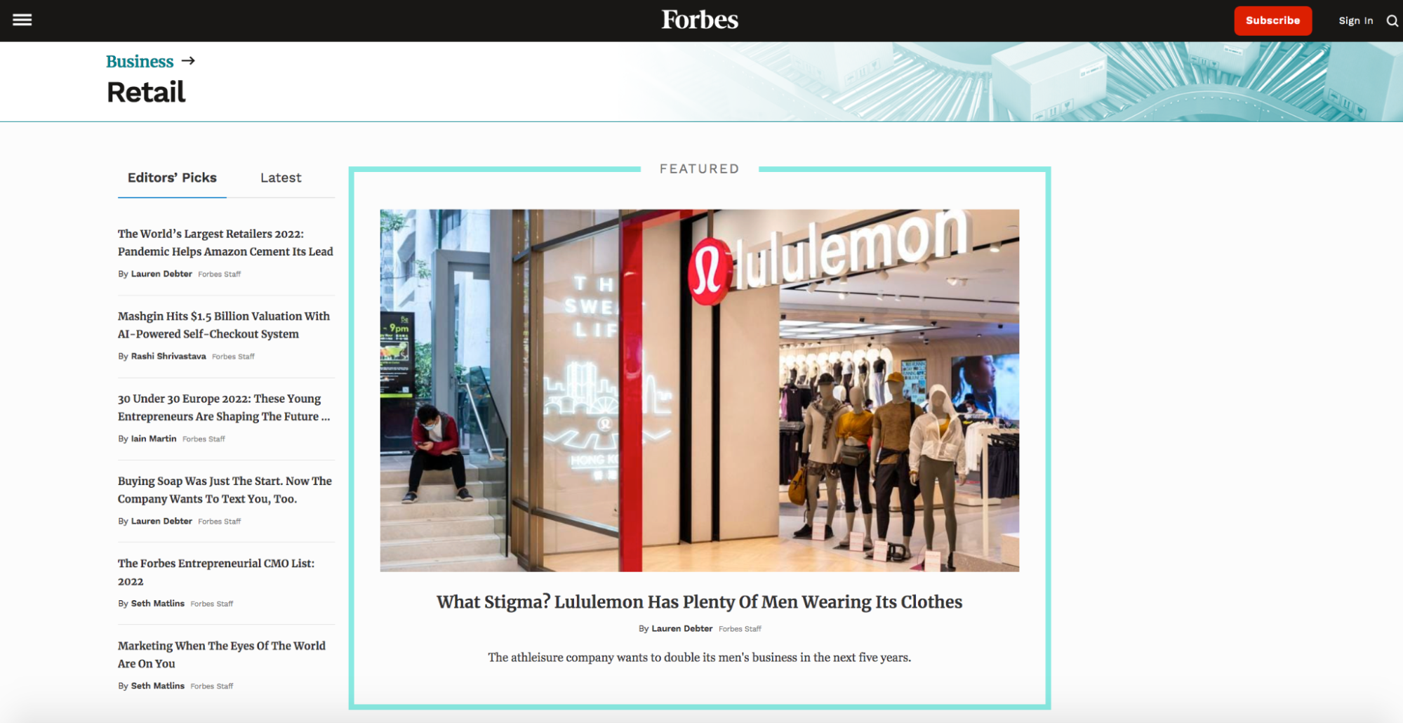 Forbes Retail online retail publication