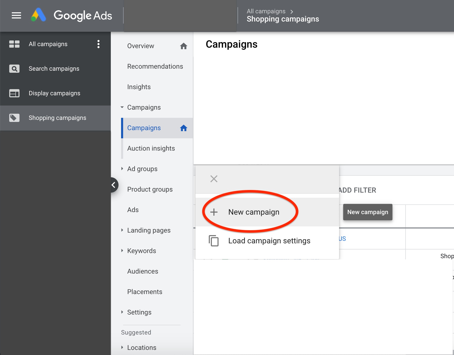 create new campaign google ads