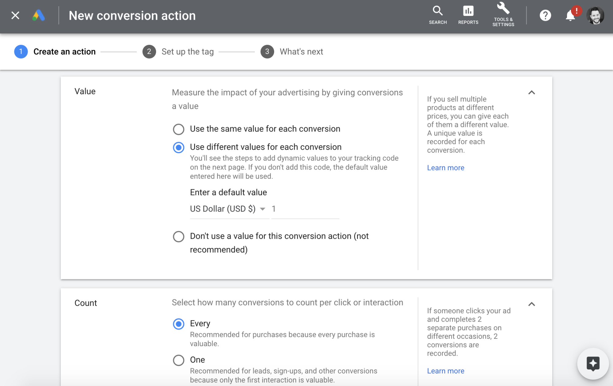 select use different values for each conversion