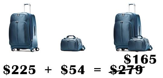 example of luggage price bundling