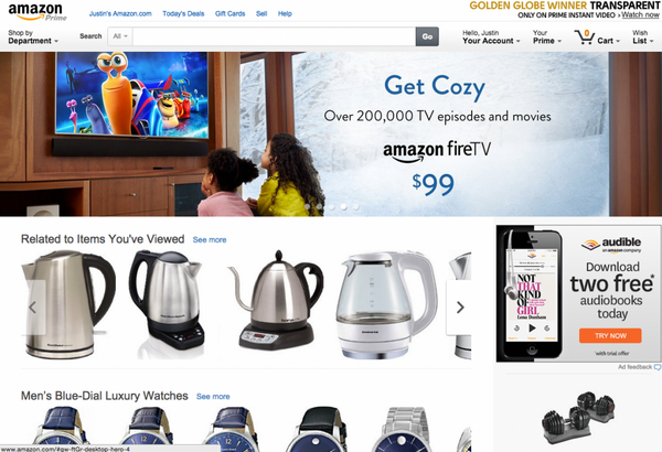 Amazon personalized homepage | Shopify Retail blog