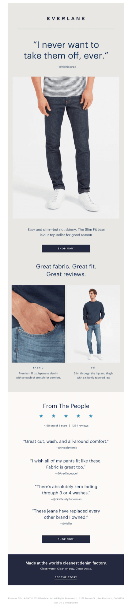 really good emails example from everlane