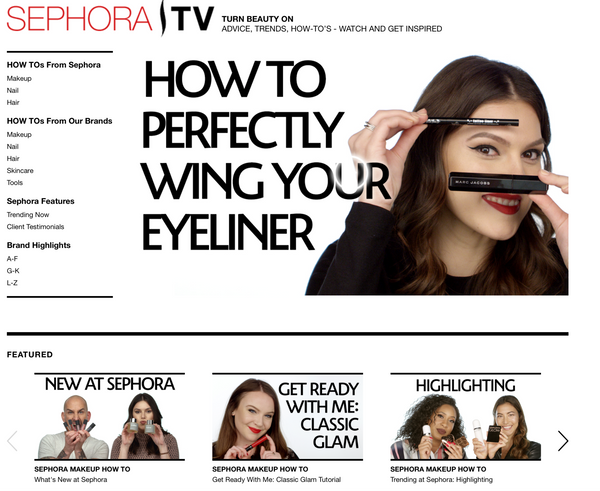 Sephora makeup tutorials | Shopify Retail blog