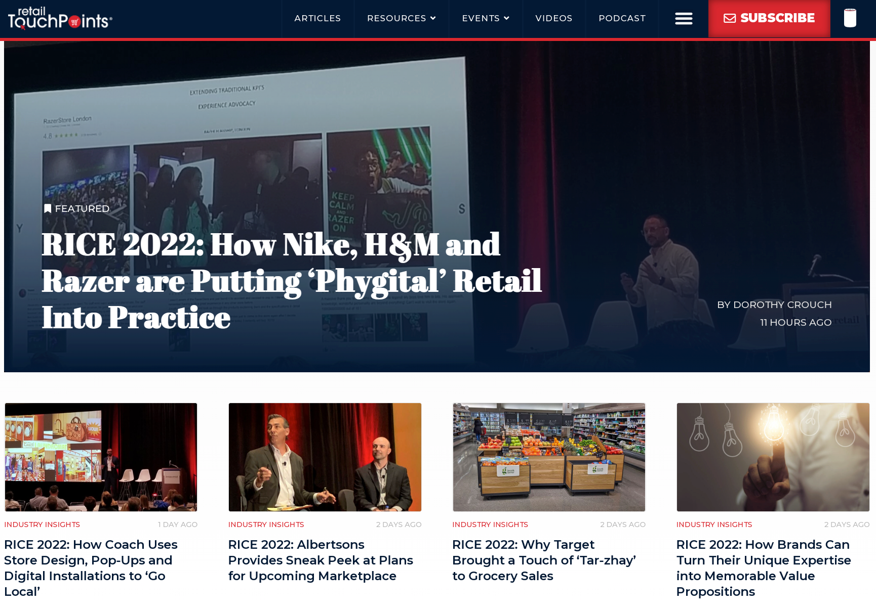 Retail Touchpoints online retail news publication homepage