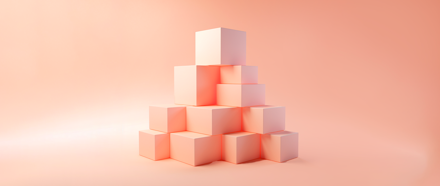 Stack of light pink boxes with a light pink background.