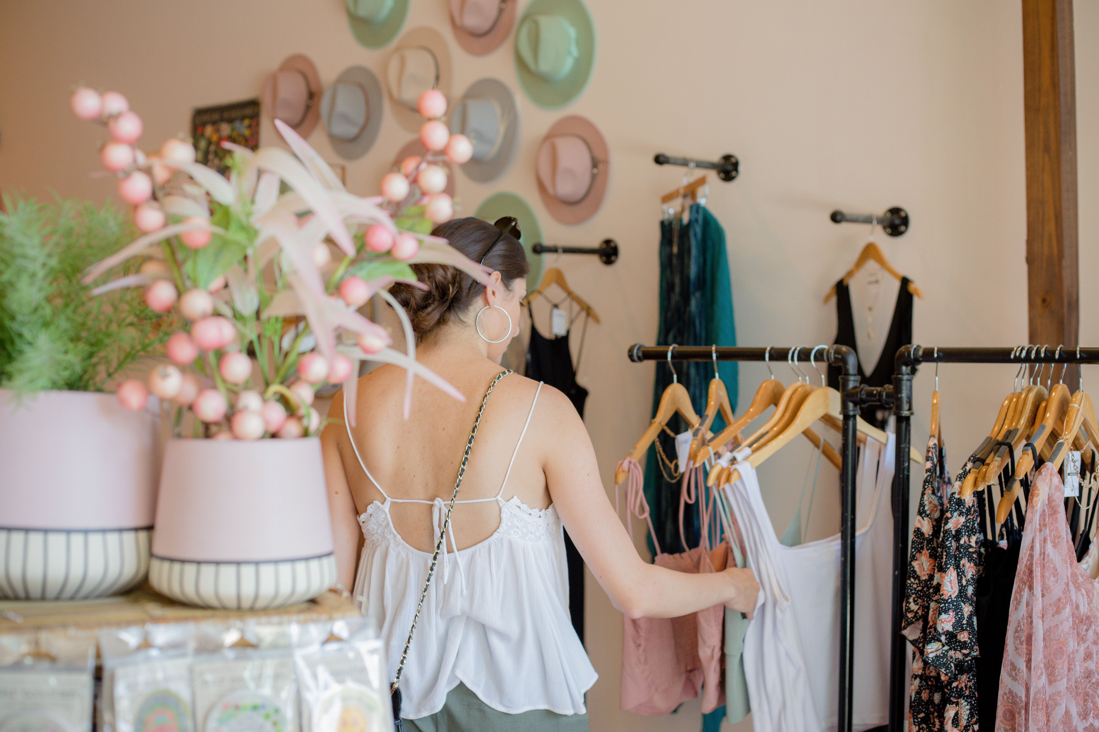 person shopping in a clothing store