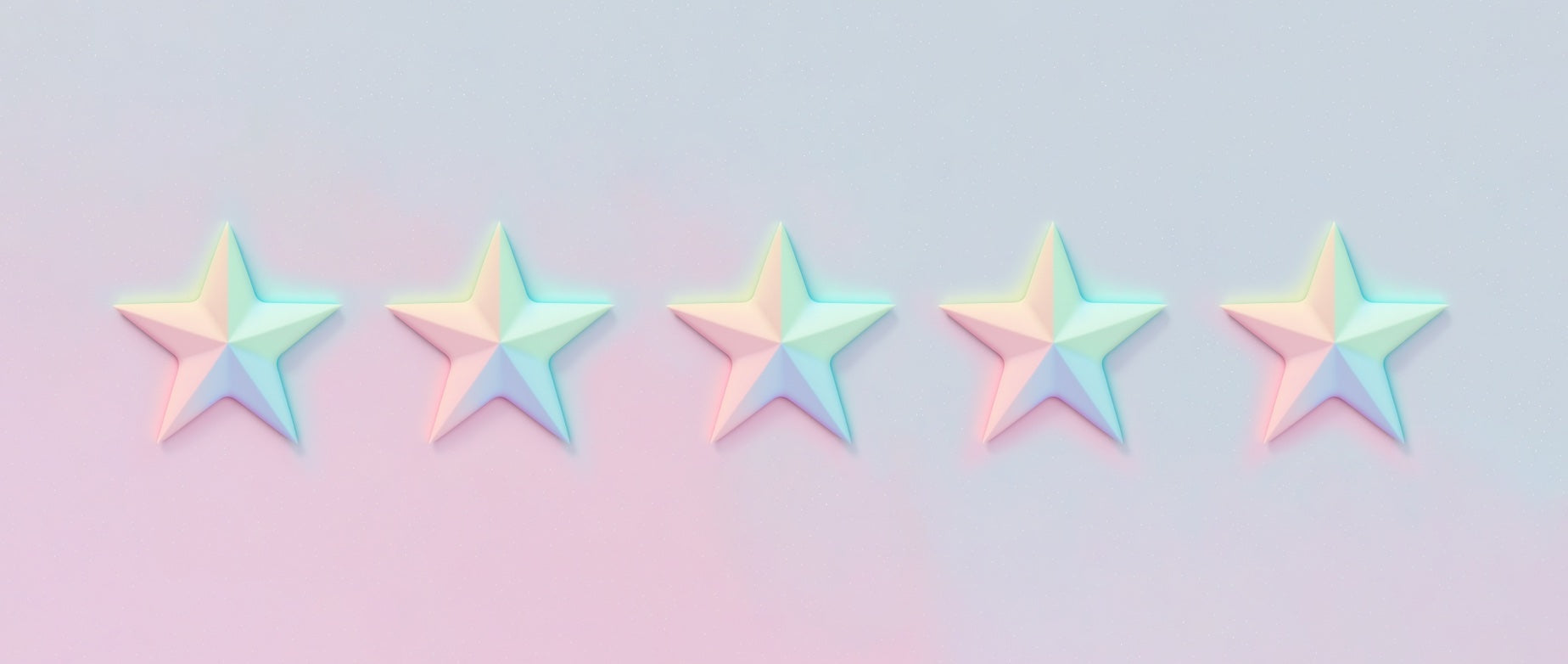 5 multi-colored stars in a row, POS loyalty program