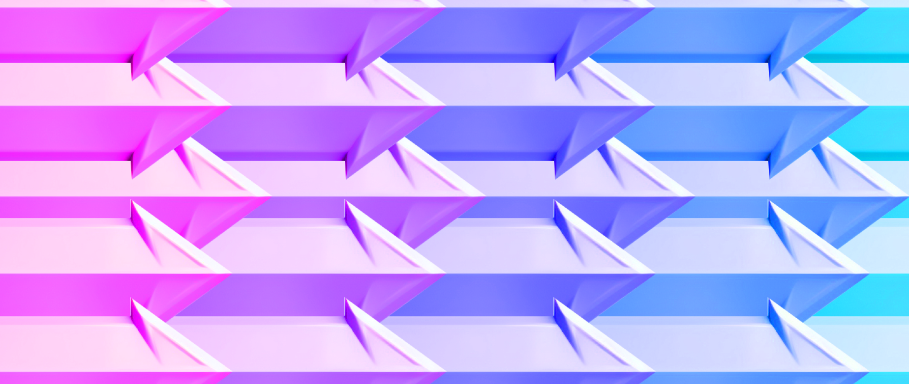 Layers of pink purple and blue arrows pointing left.