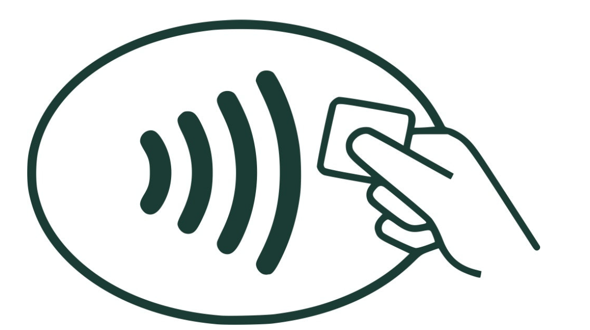 universal contactless payment symbol of four curved lines representing a radio signal