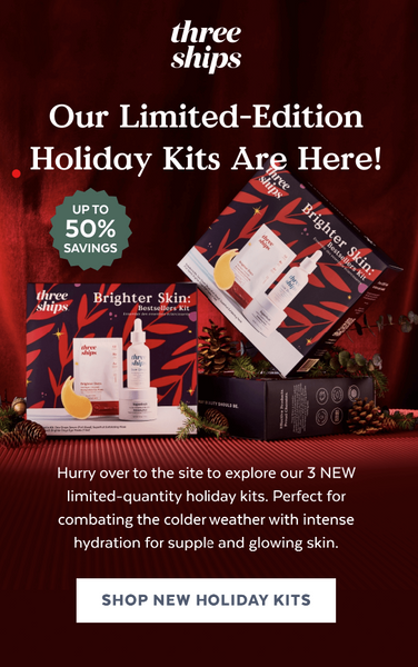 three ships holiday email promoting holiday kits