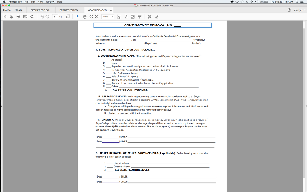 downloadable-contingency-removal-form-for-ca-residential-purchase-law