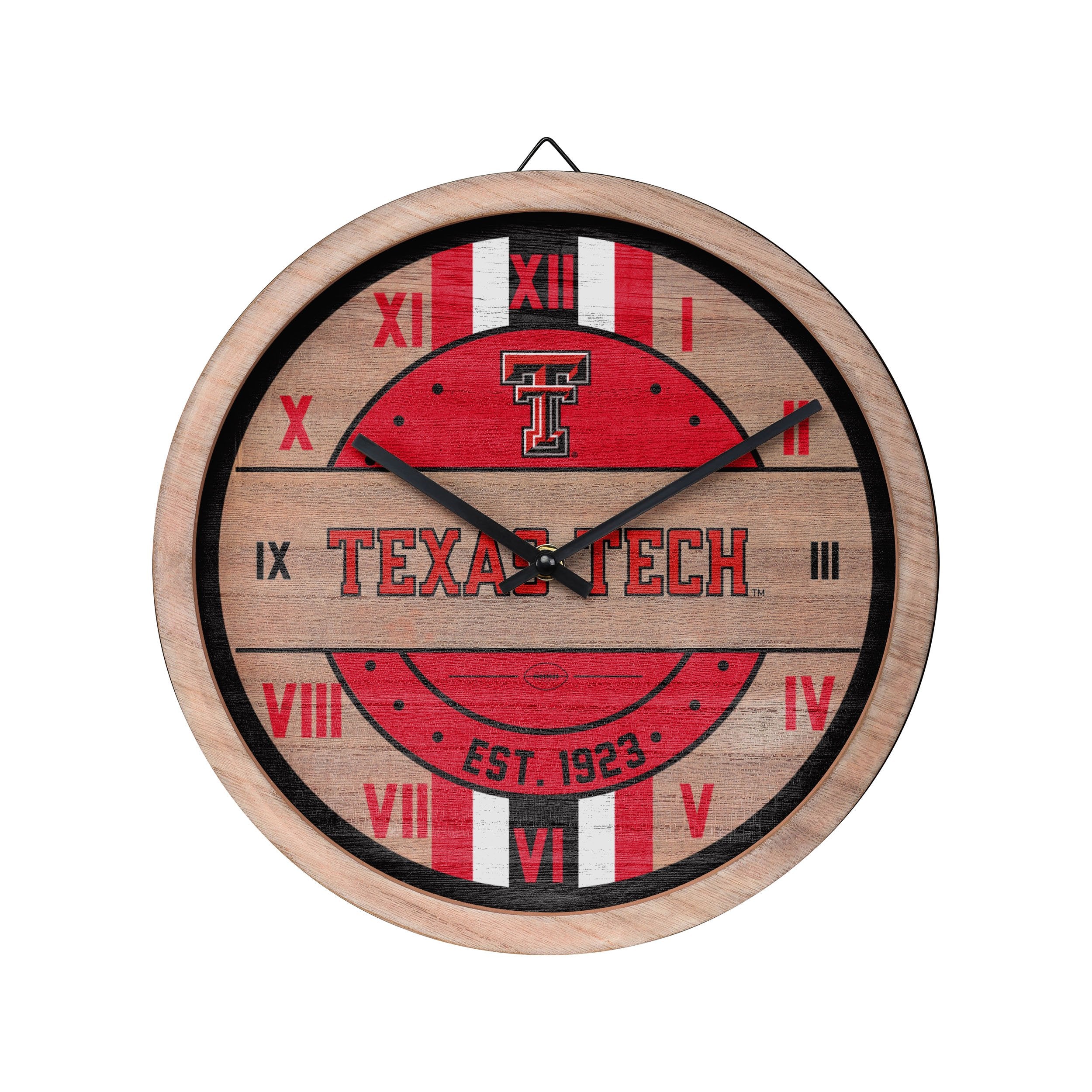 Texas Tech Red Raiders Ncaa Barrel Wall Clock