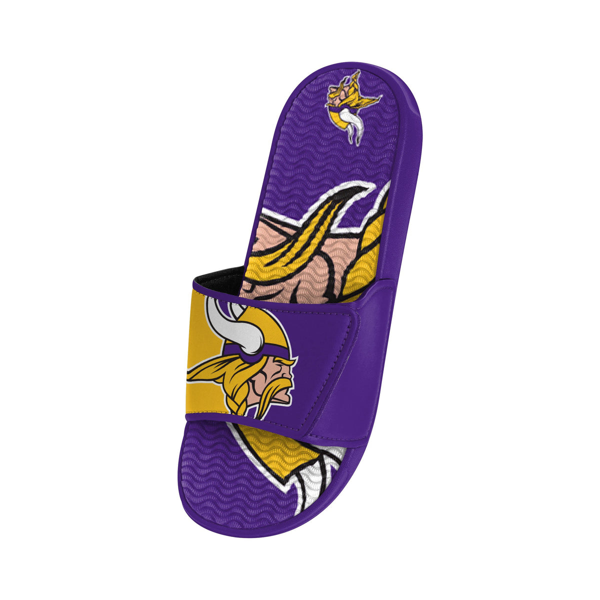 Minnesota Vikings NFL Mens Colorblock Big Logo Gel Slides