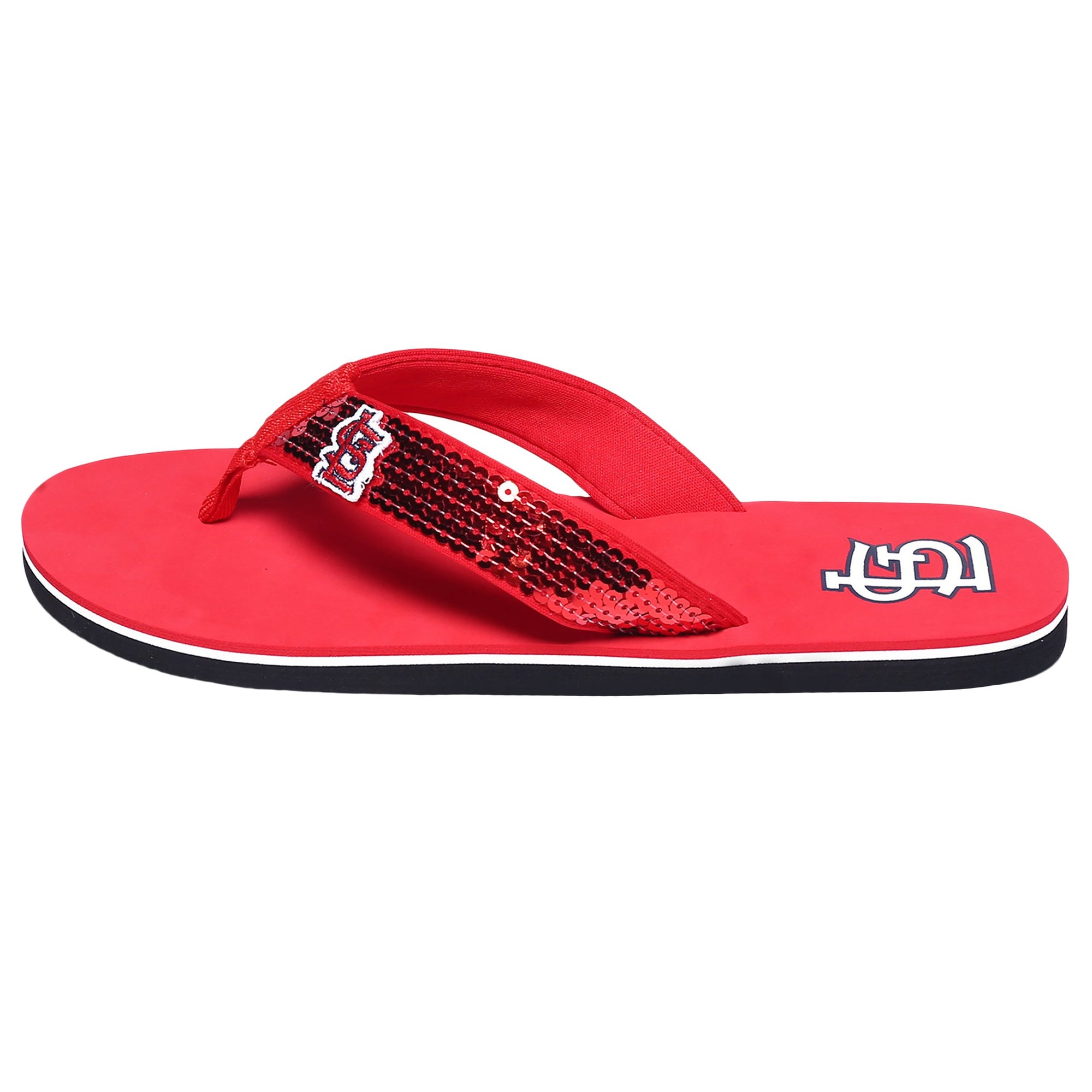 MLB Womens Sequin Flip Flops - Pick Your Team