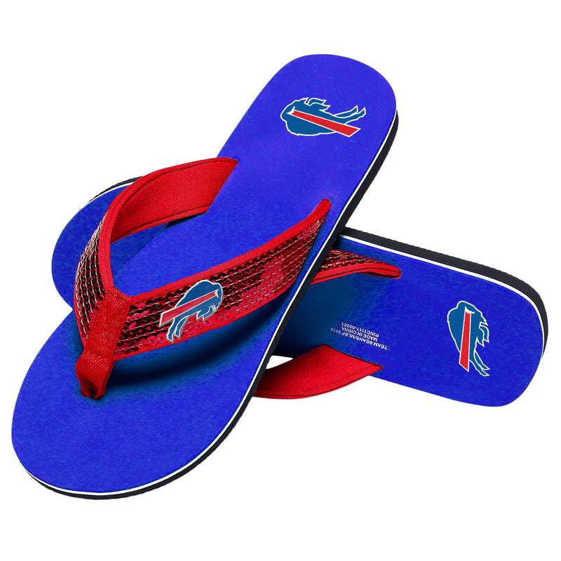 Buffalo Bills NFL Womens Sequin Flip Flops