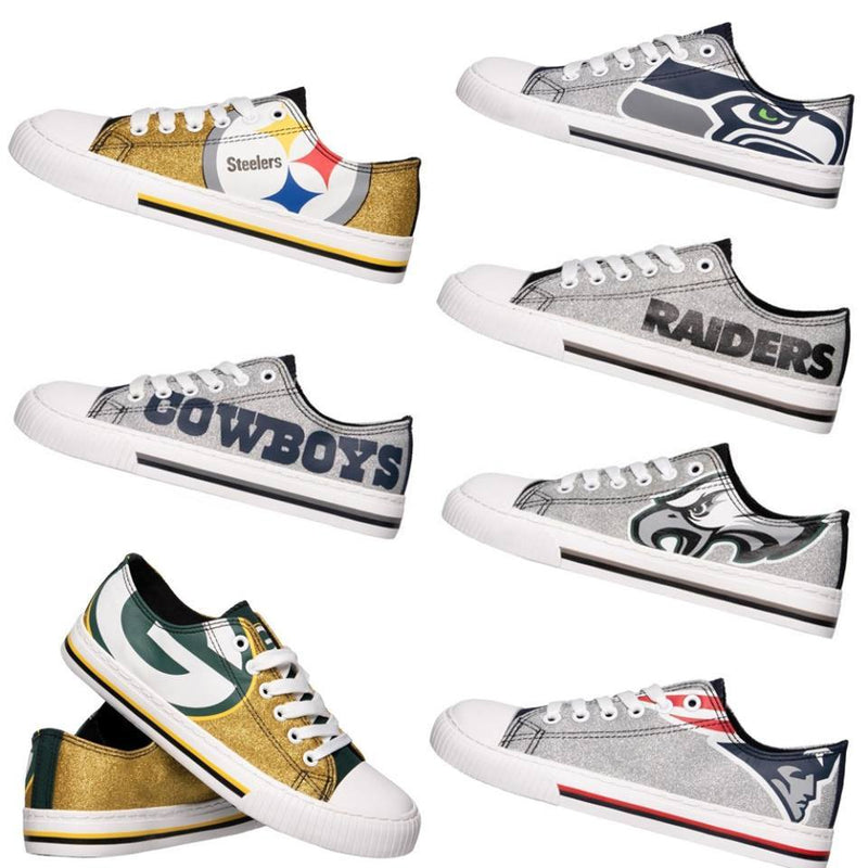 NFL Womens Glitter Low Top Canvas Shoes 