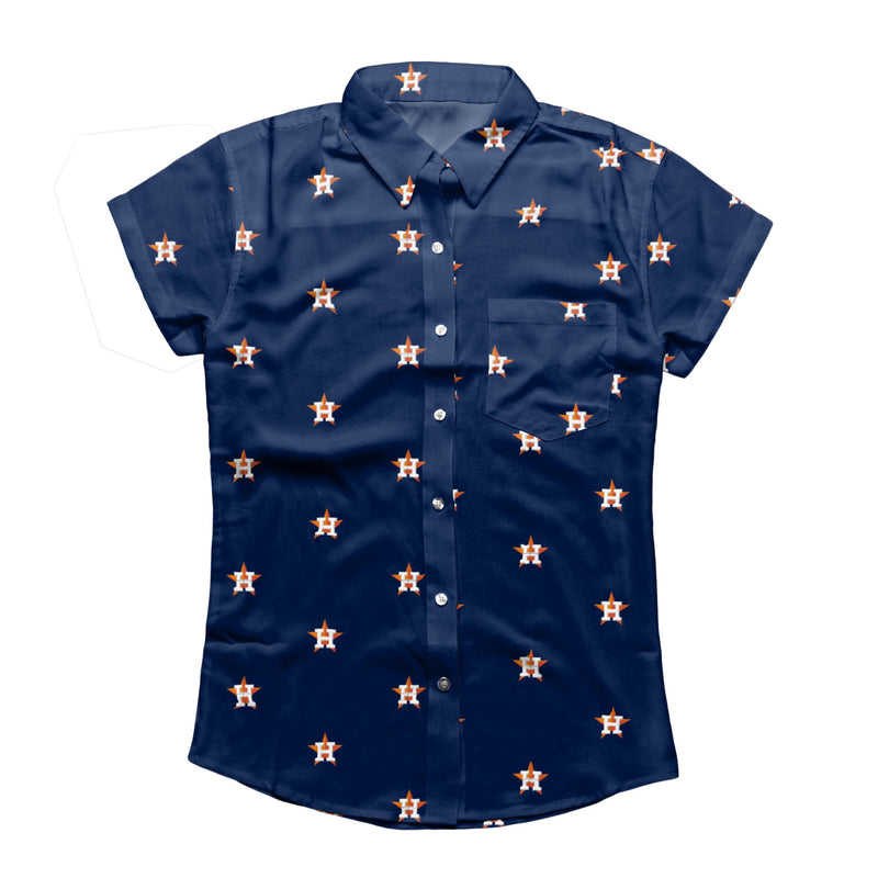 houston astros button up shirt