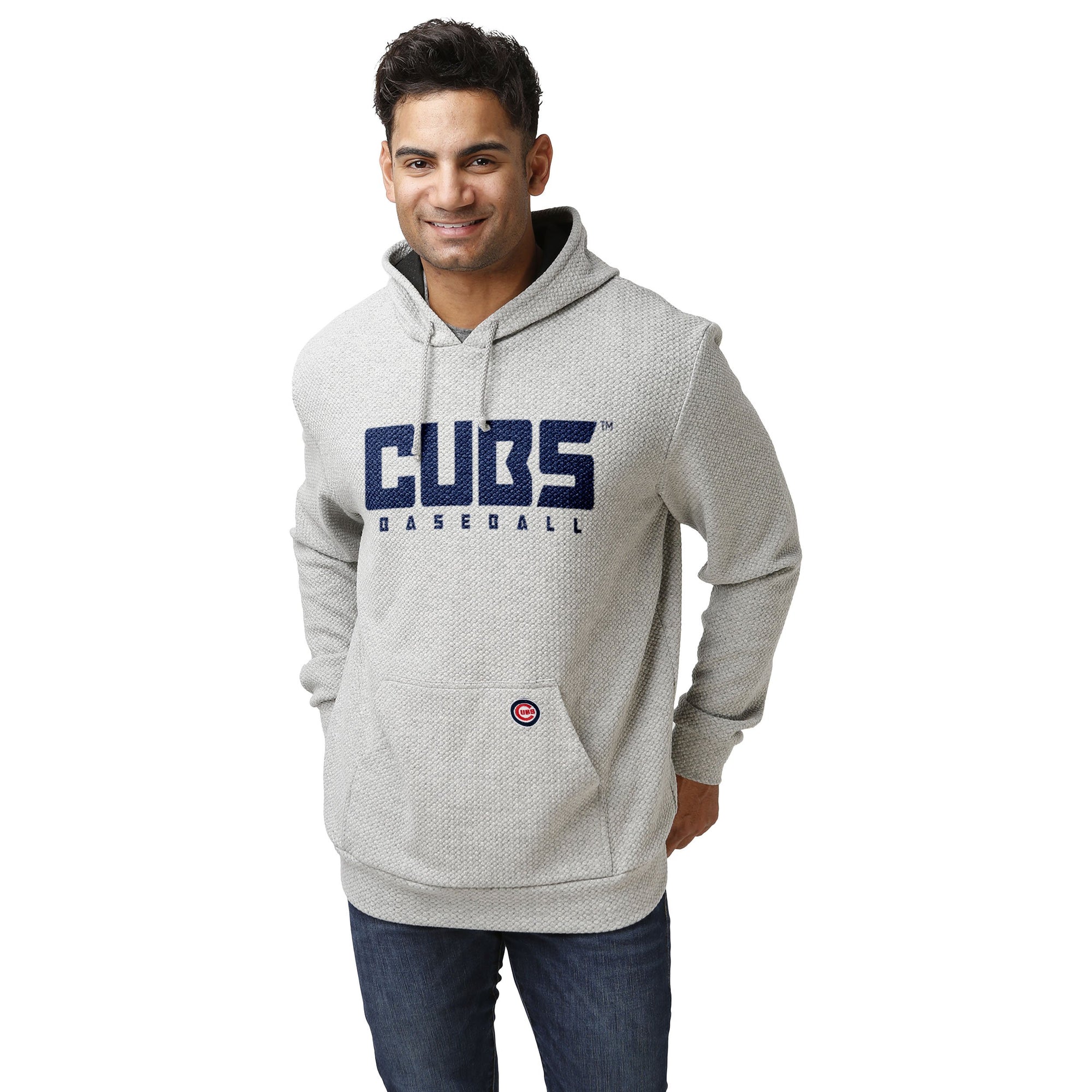 Chicago Cubs MLB Mens Gray Woven Hoodie
