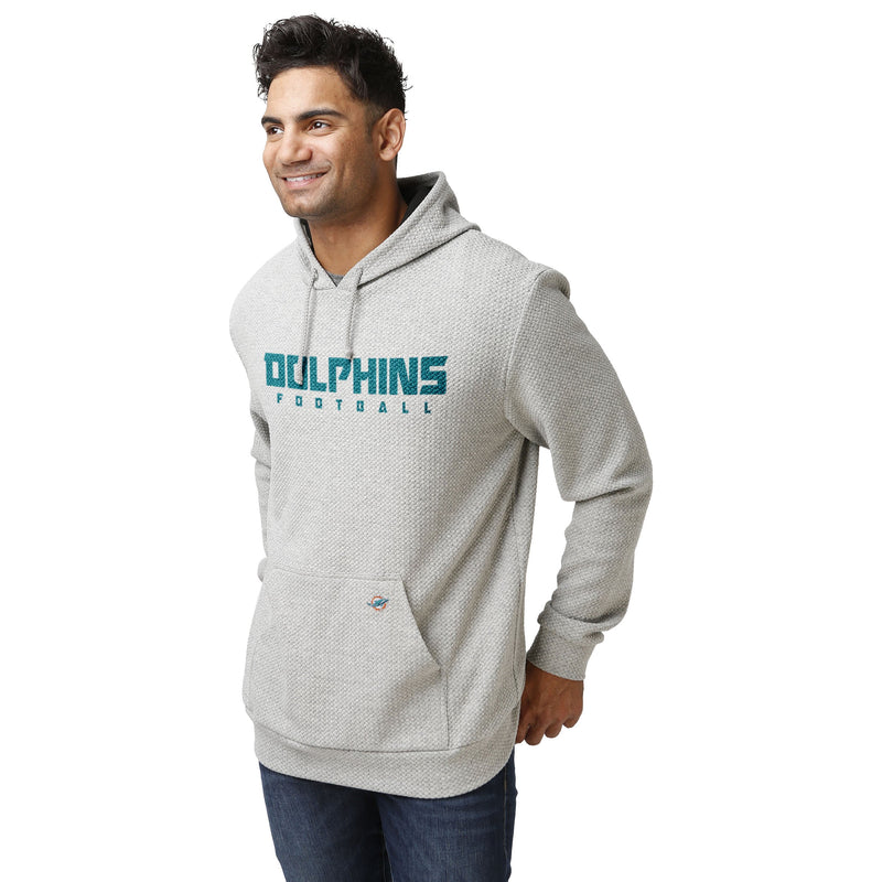 Miami Dolphins NFL Mens Gray Woven Hoodie (PREORDER - SHIPS LATE MARCH