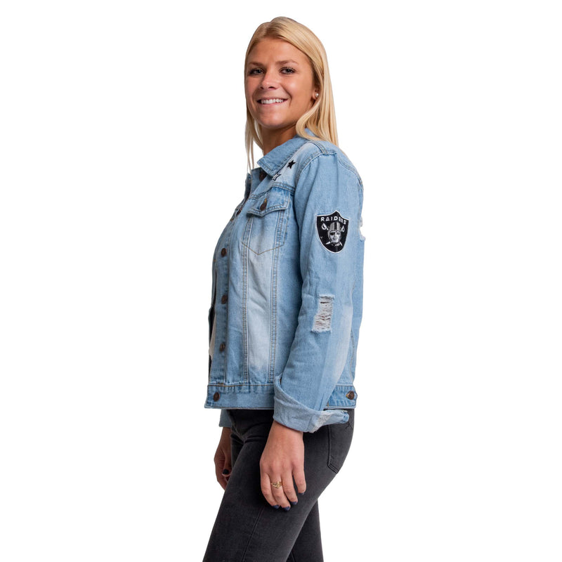 raiders jean jacket