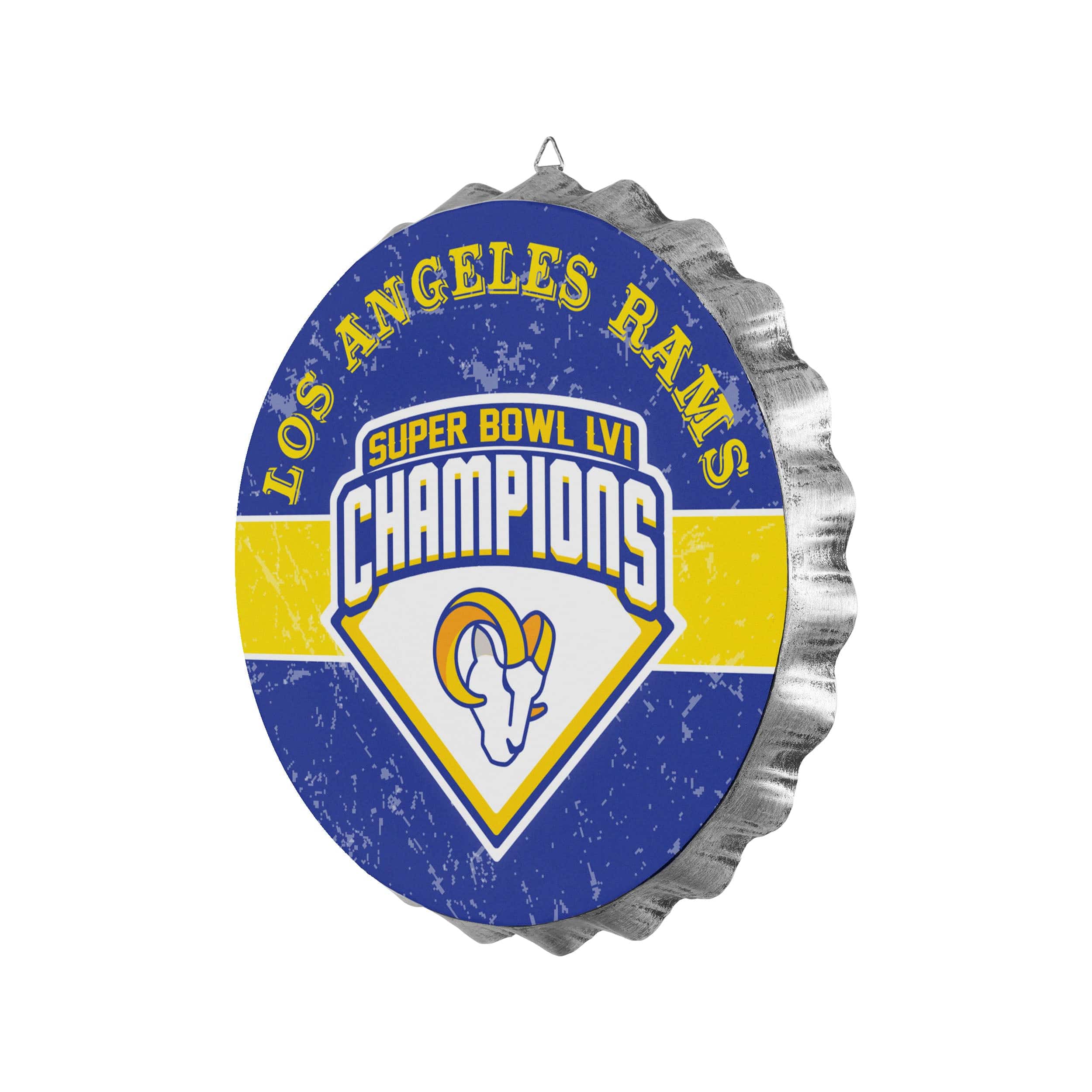 Los Angeles Rams Super Bowl LVI Champions Metal Distressed Bottlecap Wall Sign