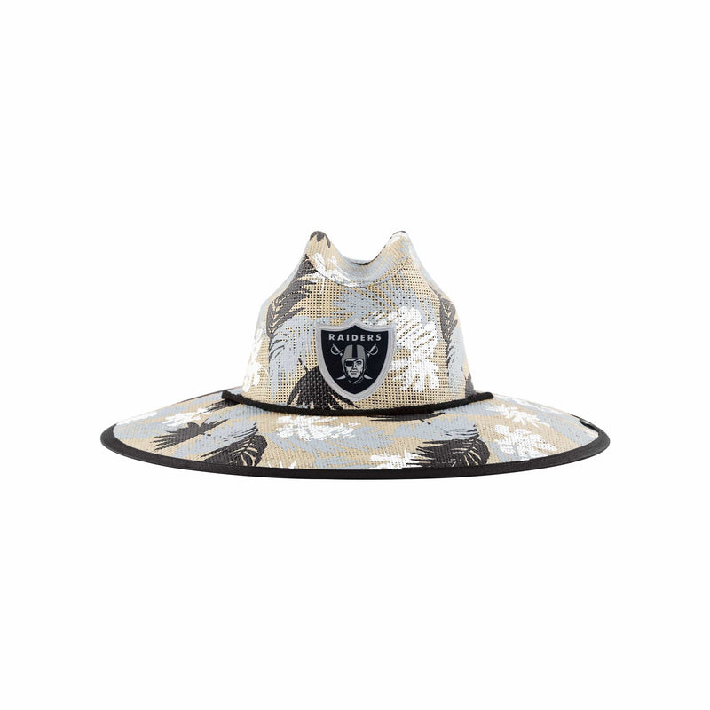 las vegas raiders nfl floral straw hat