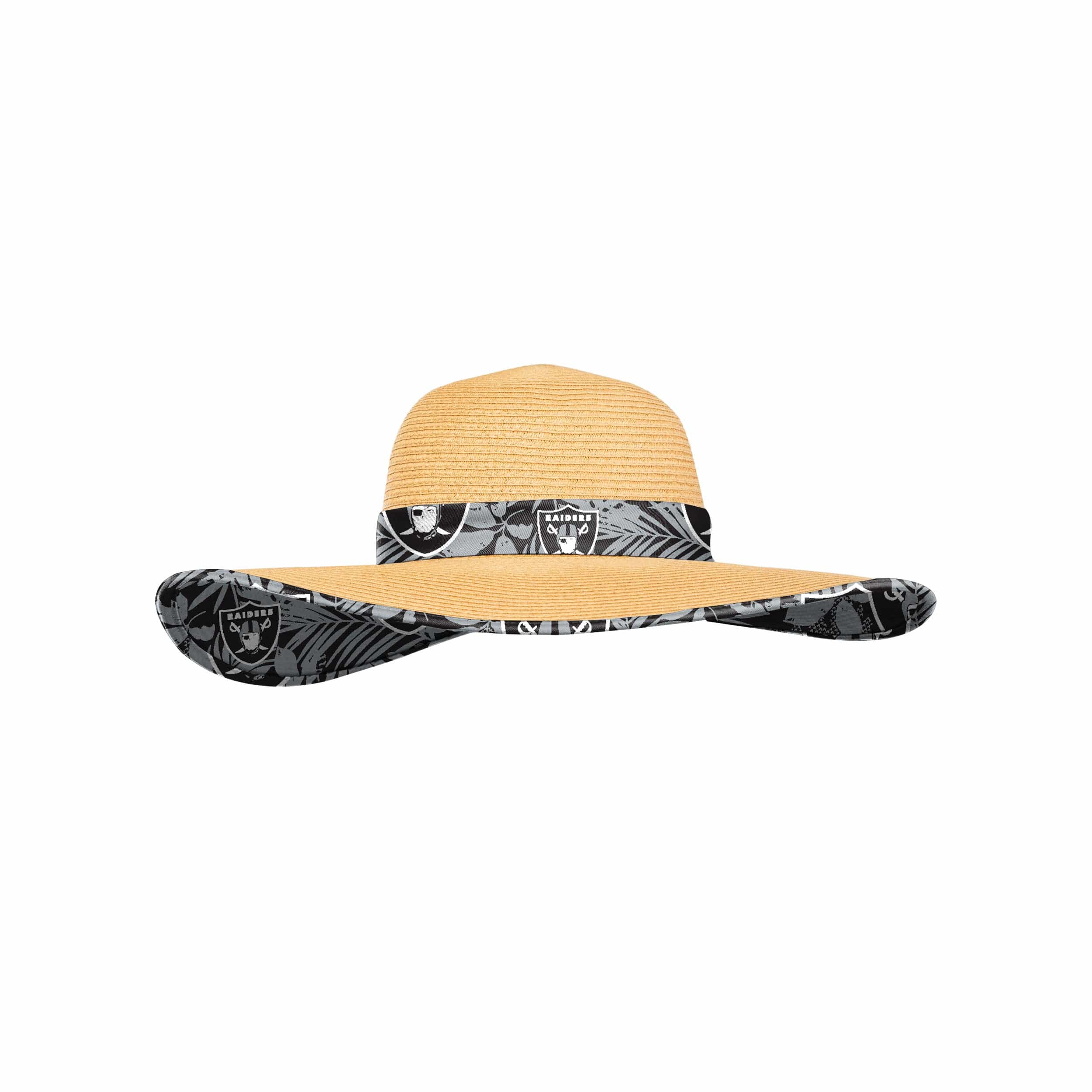 las vegas raiders floral straw hat