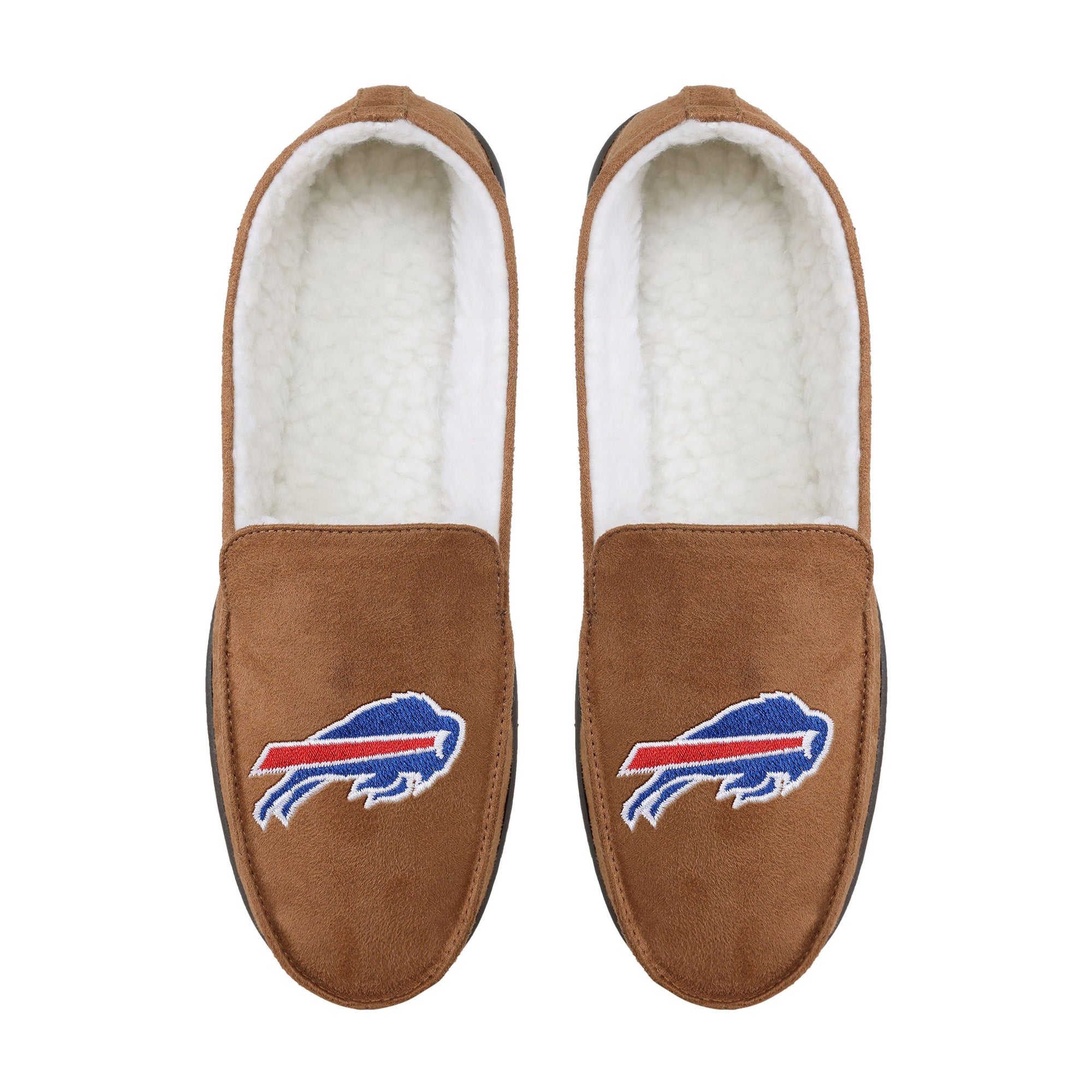 Buffalo Bills NFL Exclusive Mens Beige Moccasin Slippers