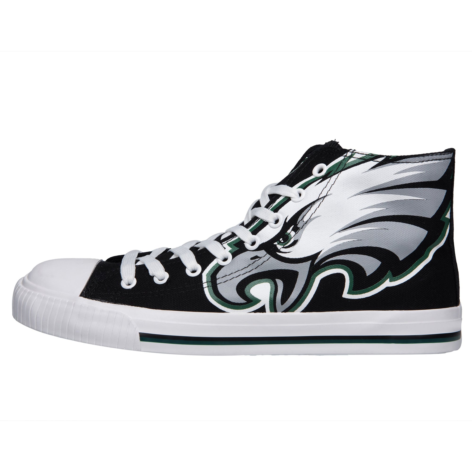 Philadelphia Eagles NFL Mens High Top Big Logo Canvas Shoes