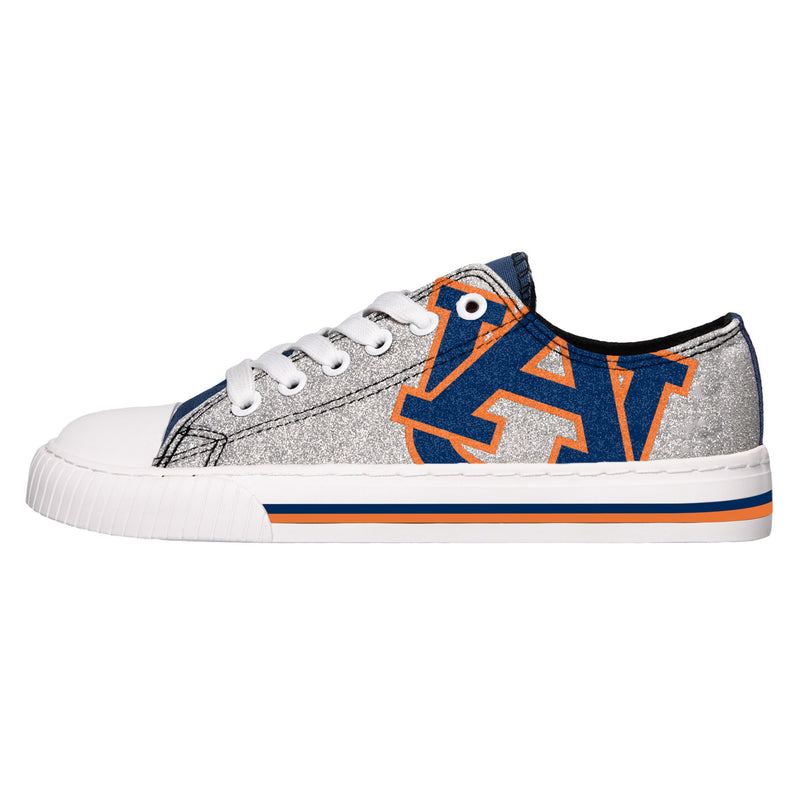 Auburn Tigers NCAA Womens Glitter Low Top Canvas Shoes