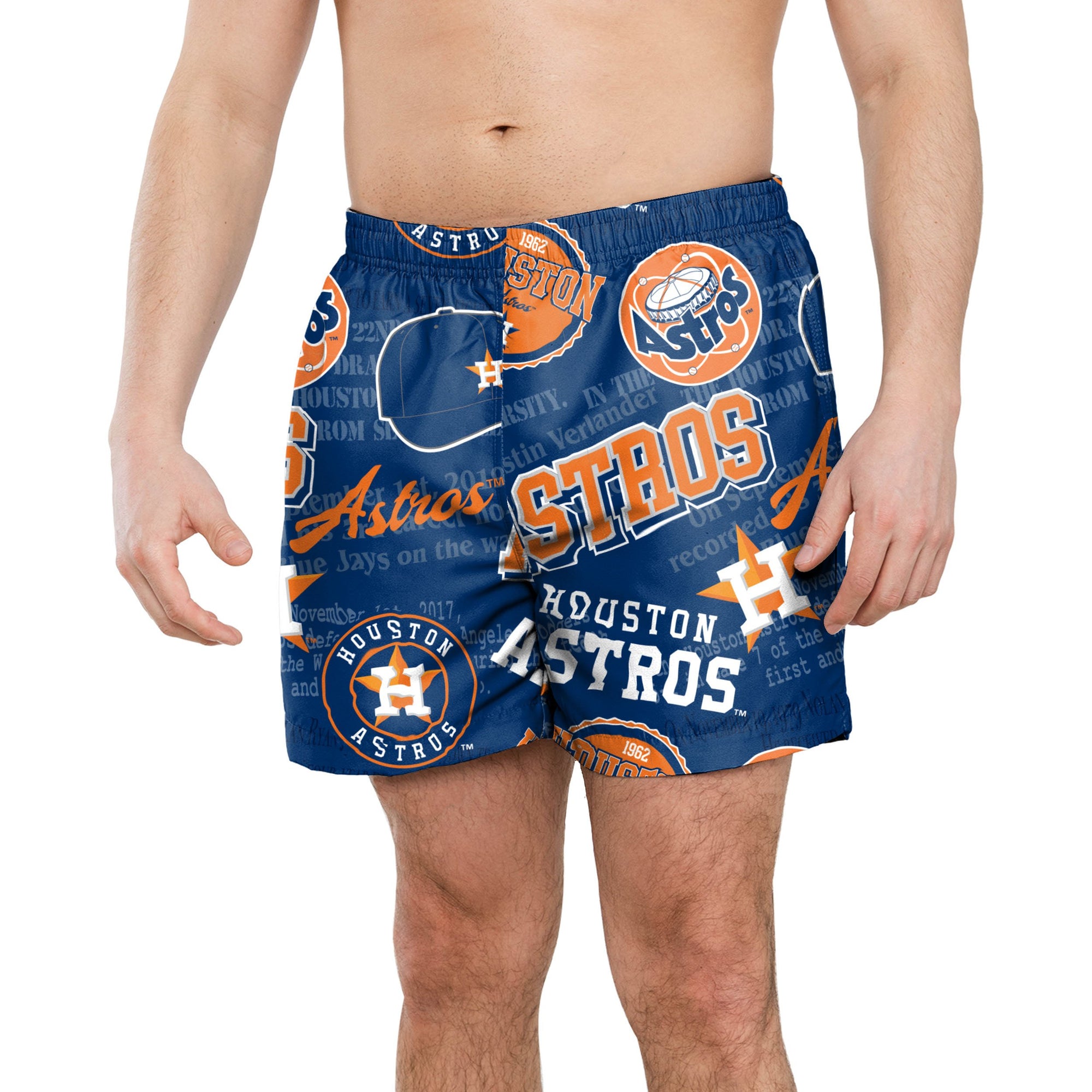 Houston Astros MLB Mens Logo Rush Swimming Trunks