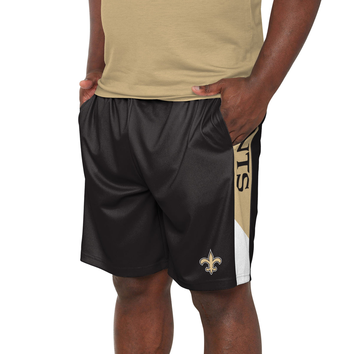 New Orleans Saints NFL Mens Side Stripe Training Shorts