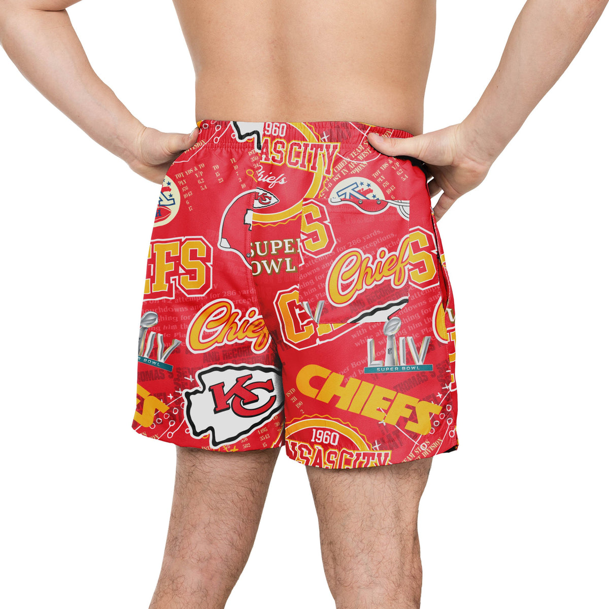 Kansas City Chiefs NFL Mens Logo Rush Swimming Trunks (PREORDER SHIP