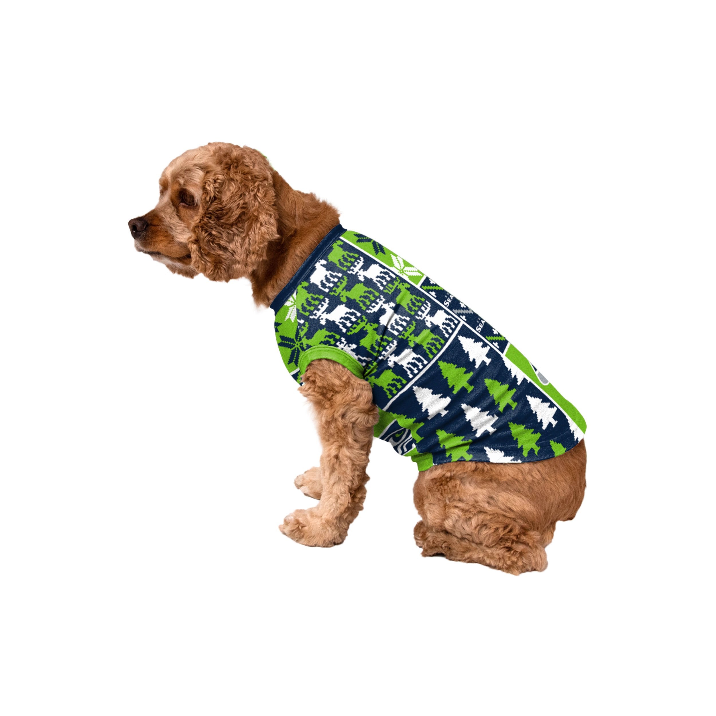 Seattle Seahawks Dog Family Holiday Sweater FOCO