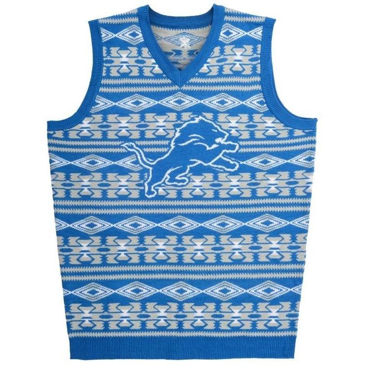 Merry Christmas Snow Pattern Funny Cute Detroit Lions Gifts Ugly Christmas  Sweater - Banantees