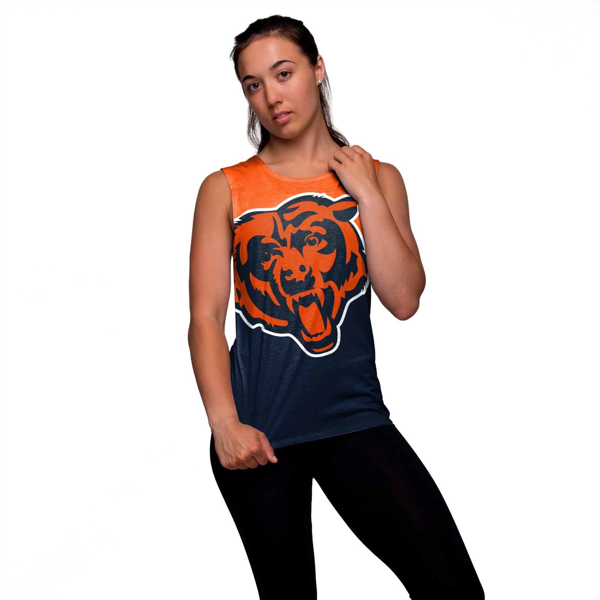 Chicago Bears Nfl Womens Strapped V Back Sleeveless Top 