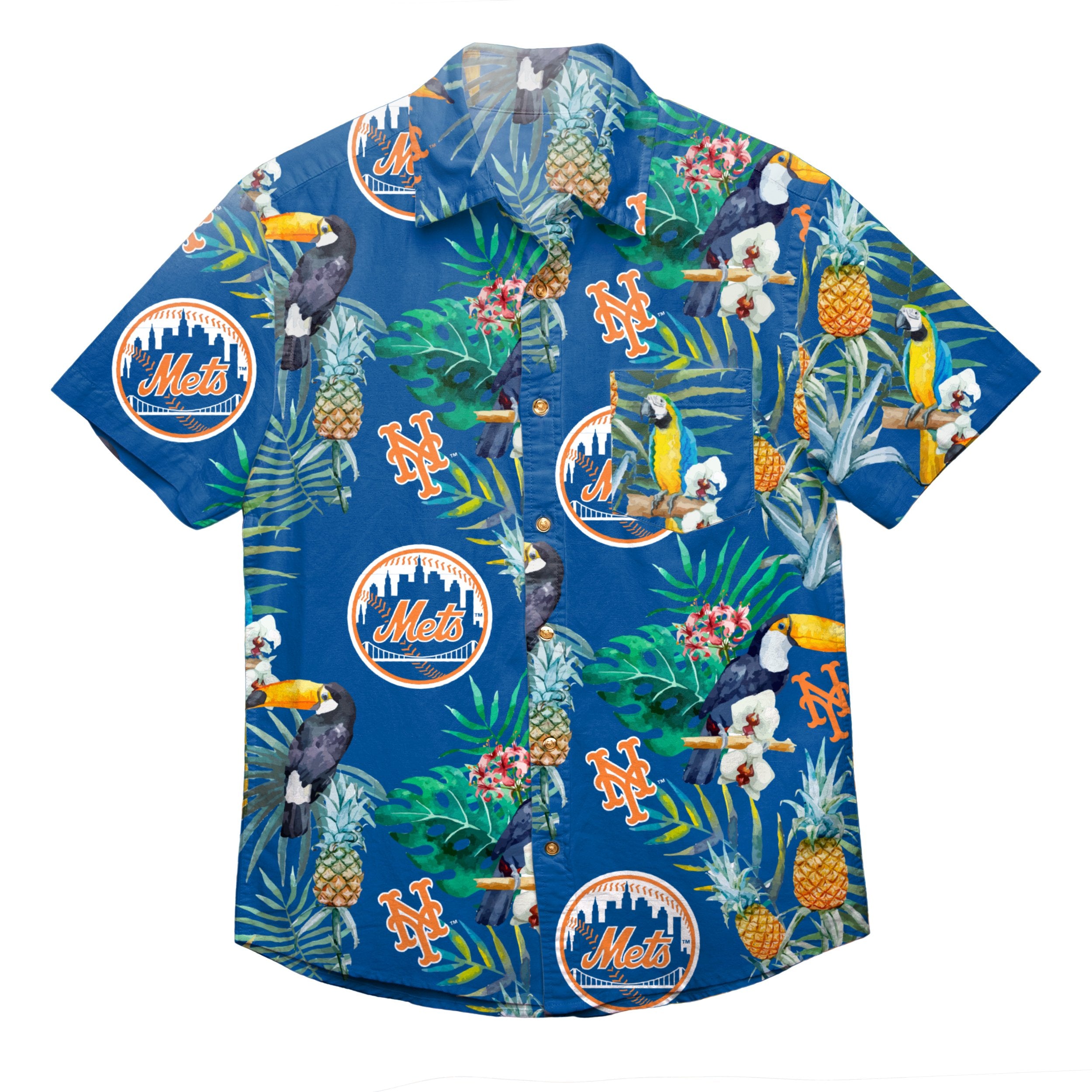 new york mets button down shirt