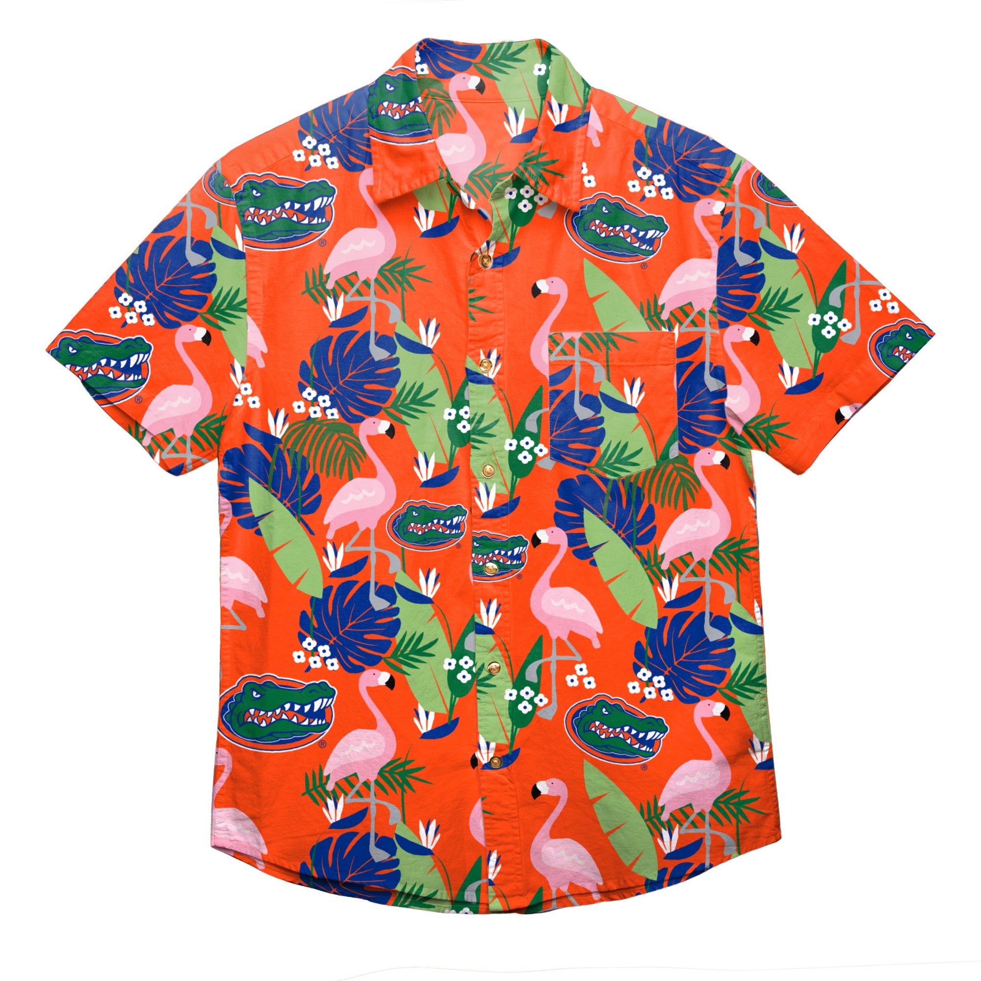 Florida Gators NCAA Mens Floral Button Up Shirt