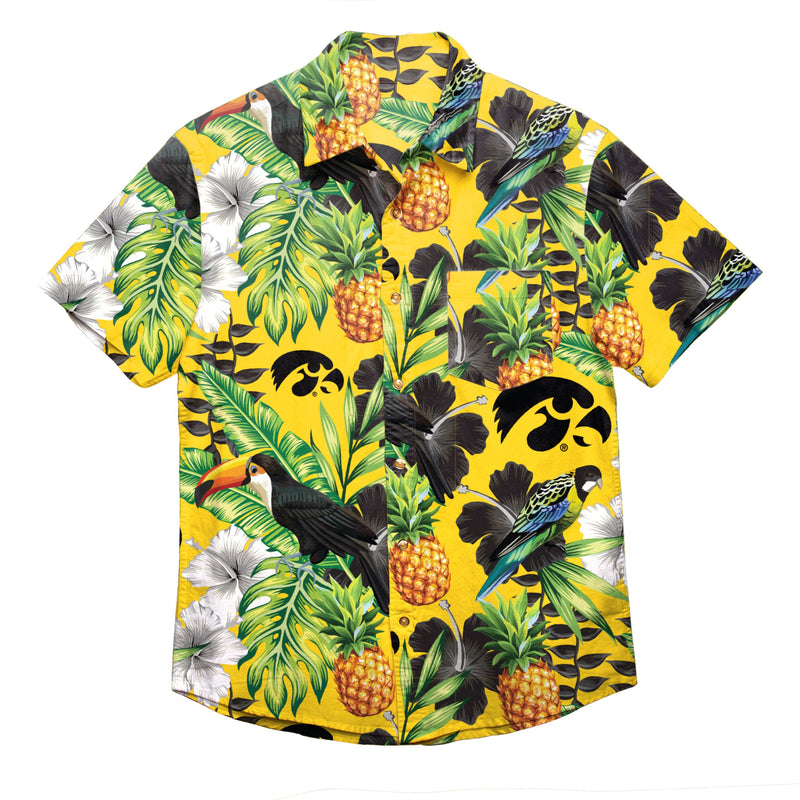 Iowa Hawkeyes NCAA Mens Floral Button Up Shirt