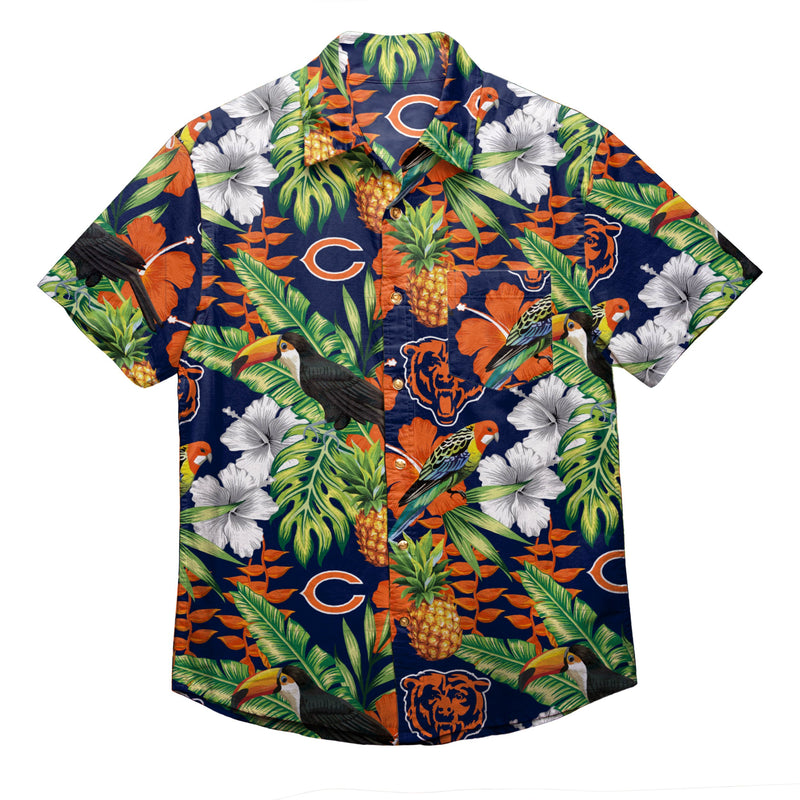 Chicago Bears NFL Mens Floral Button Up Shirt