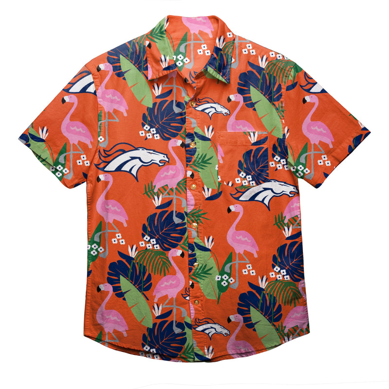 Denver Broncos NFL Mens Floral Button Up Shirt