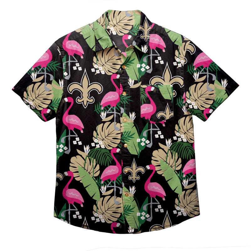 New Orleans Saints NFL Mens Floral Button Up Shirt