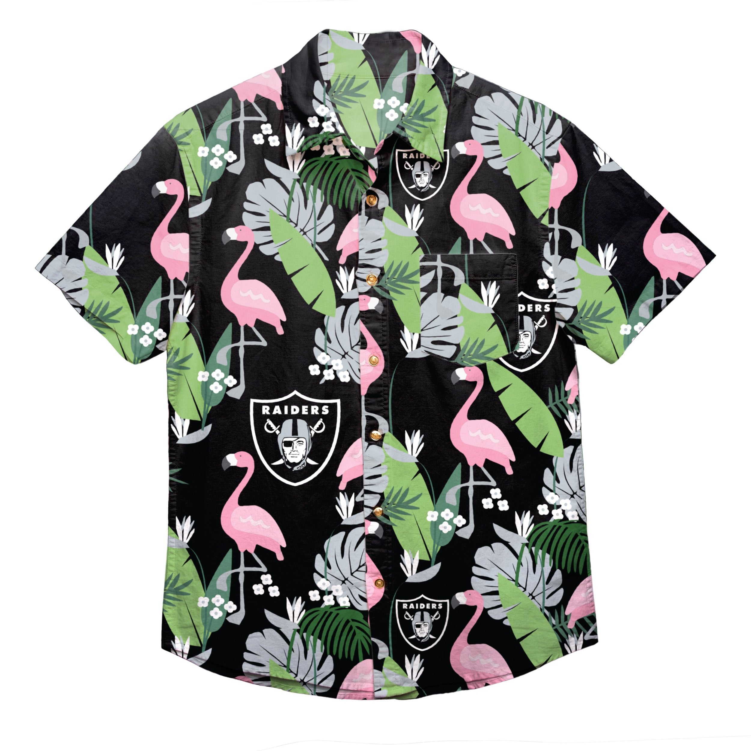 raiders button up jersey