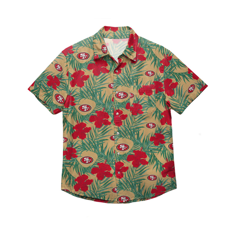 San Francisco 49ers NFL Mens Hibiscus Button Up Shirt