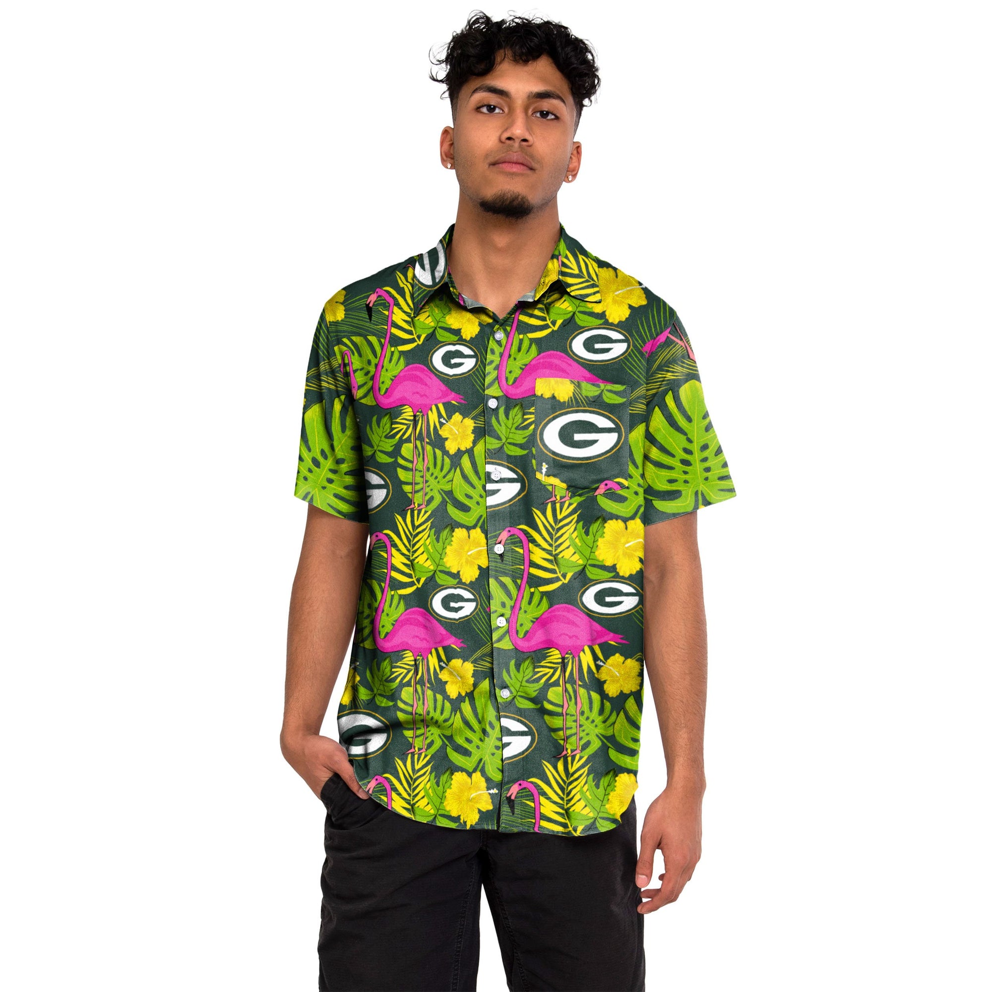 Green Bay Packers NFL Mens Highlights Button Up Shirt