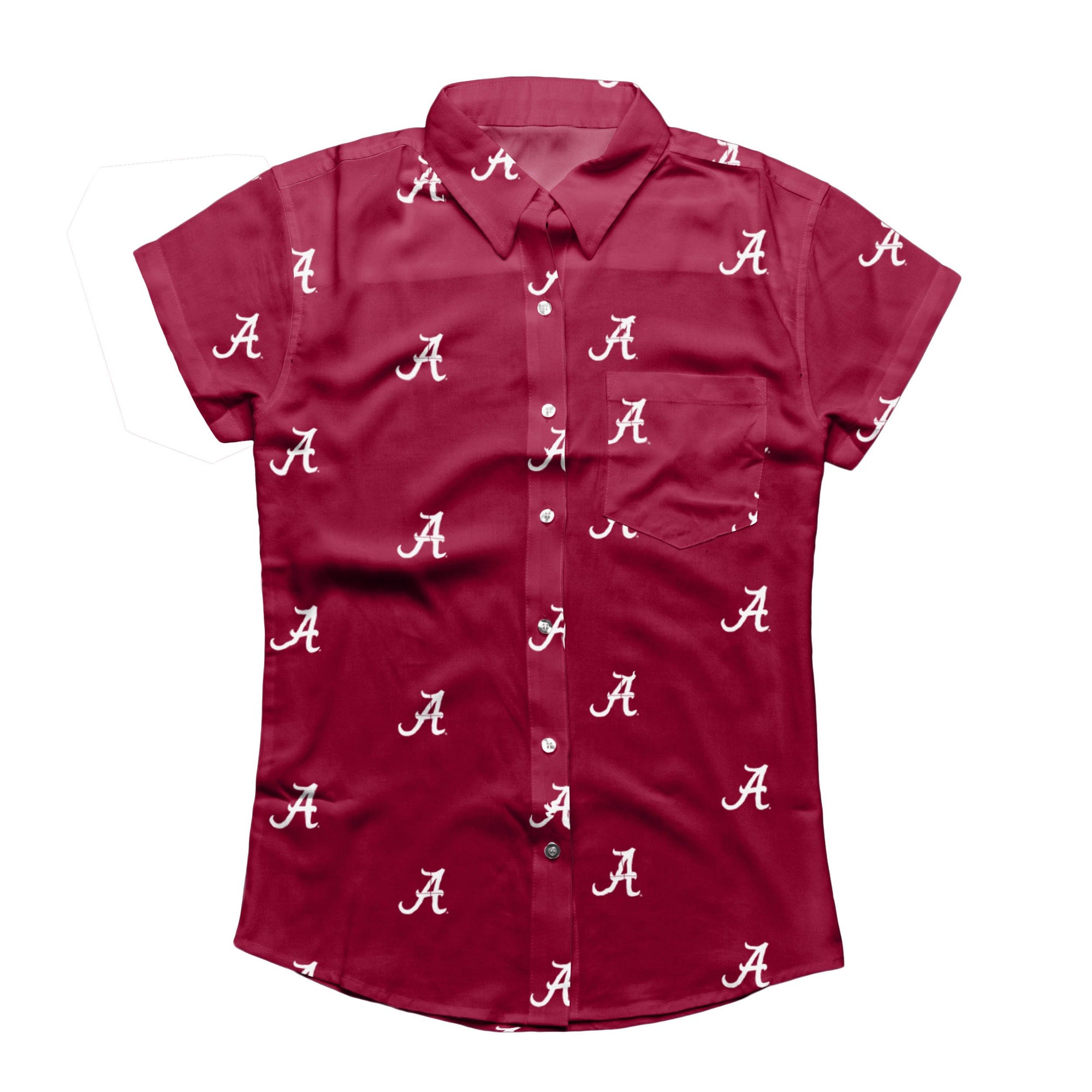 crimson red button up shirt