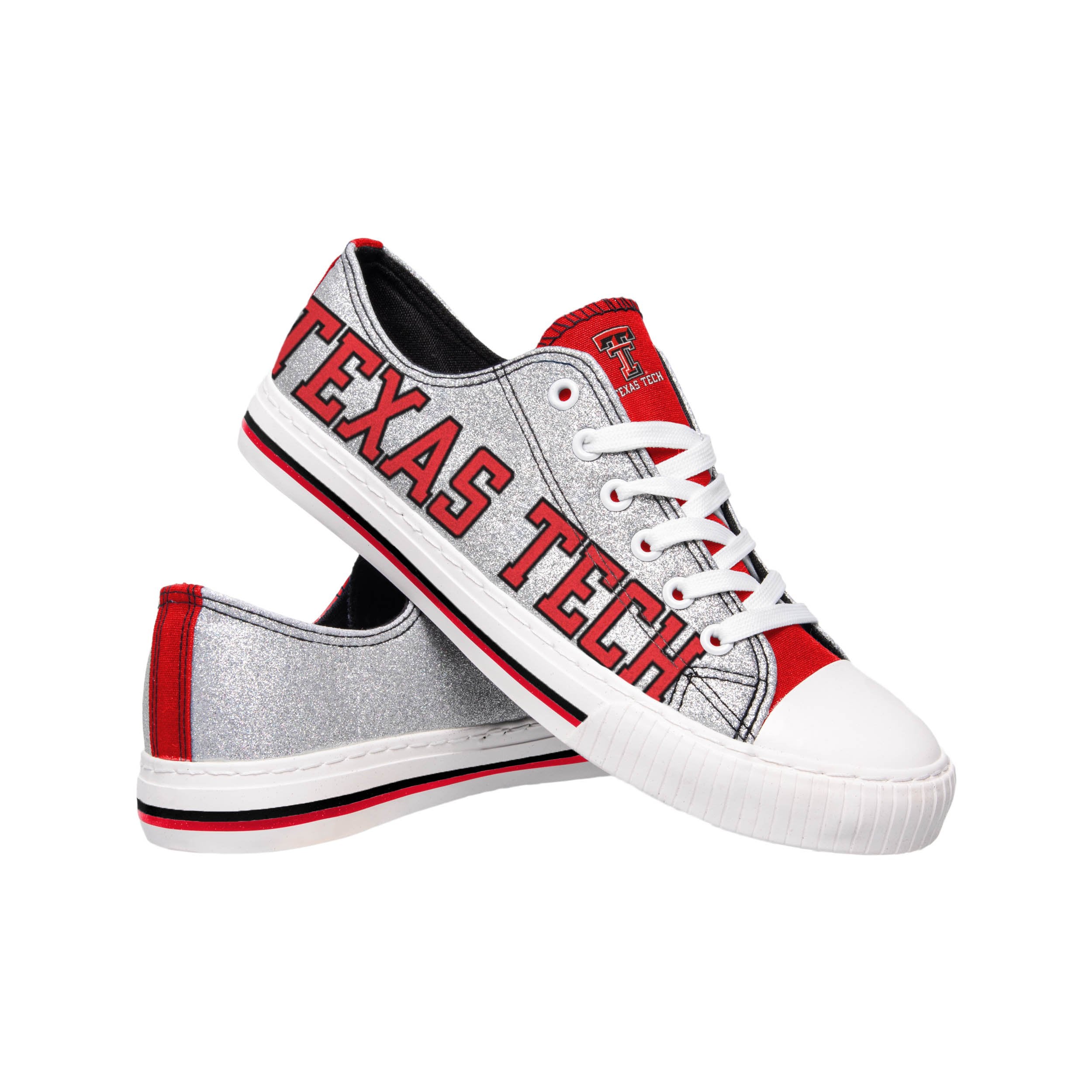 red glitter canvas shoes