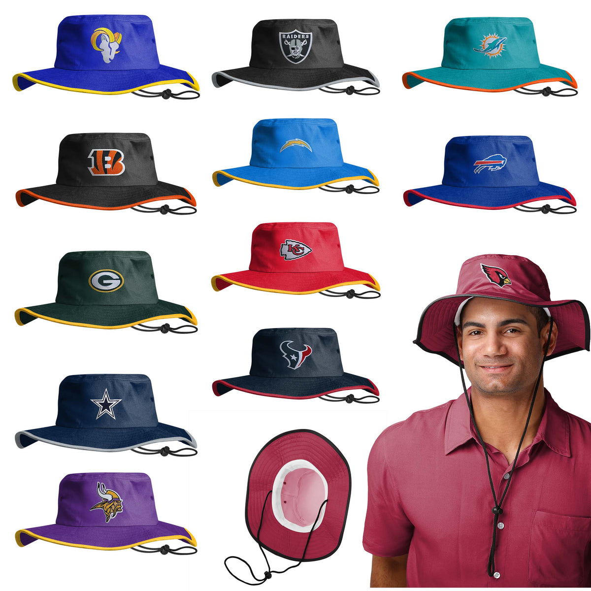 NFL Solid Boonie Hats Select Your Team!